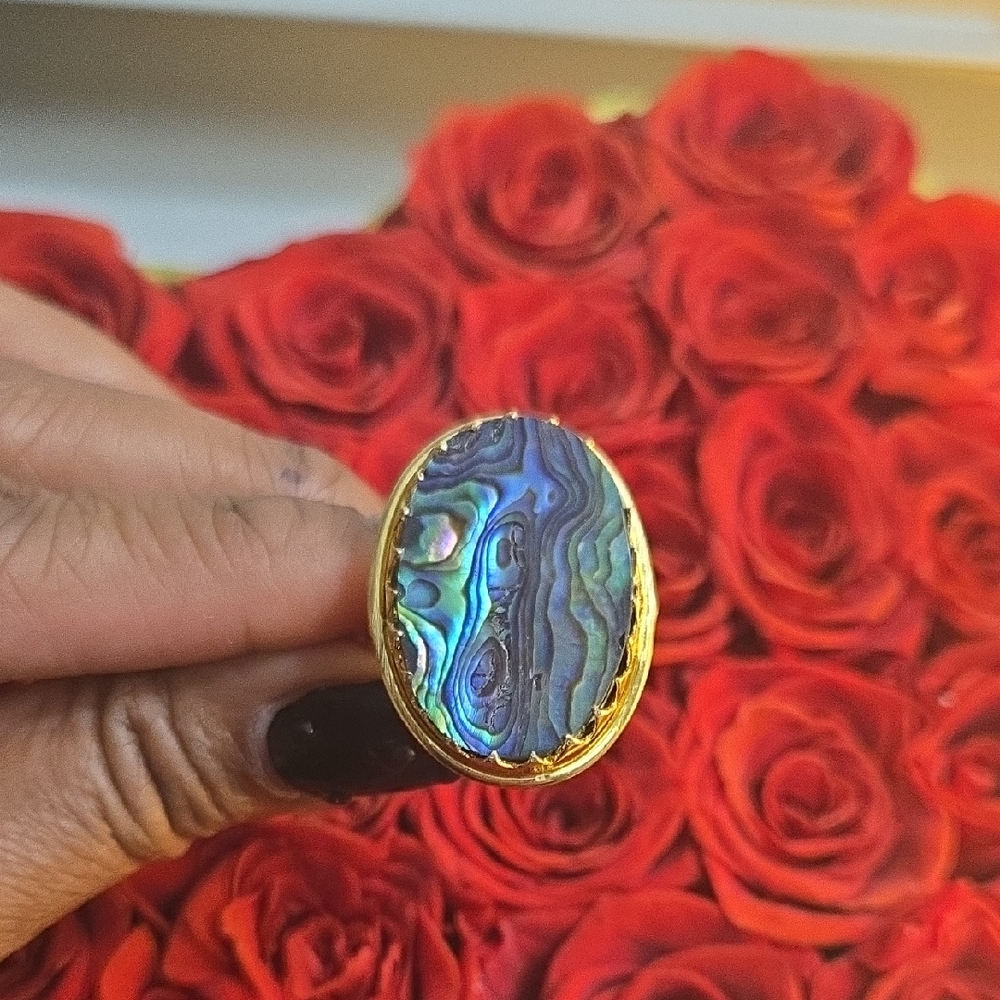 Statement Abalone Shell Ring - image 1